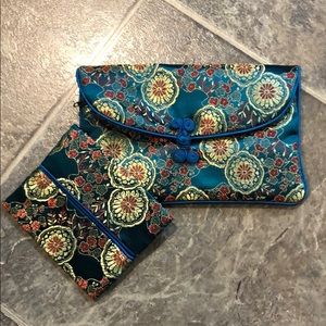 Pure Chinese Silk Clutch & Tissue Pouch Set